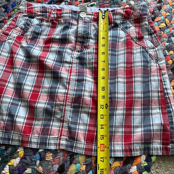 Croft & Barrow Red Blue Plaid Skort Women's Size 12 Stretch Preppy Y2K Americana - Picture 16 of 16